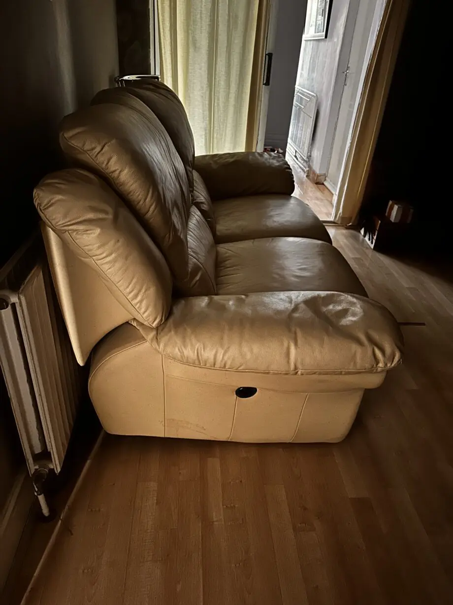 DFS Cream leather sofa set