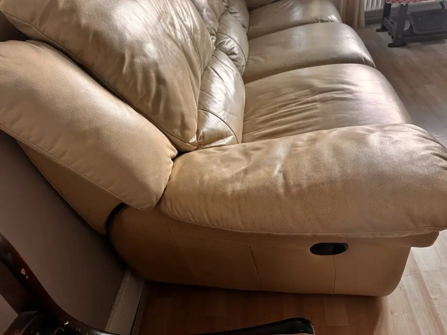 DFS Cream leather sofa set
