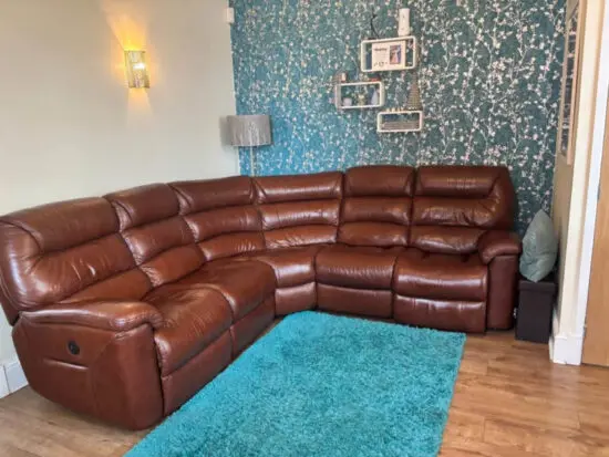 LaZyBoy genuine leather corner sofa with electric recliners