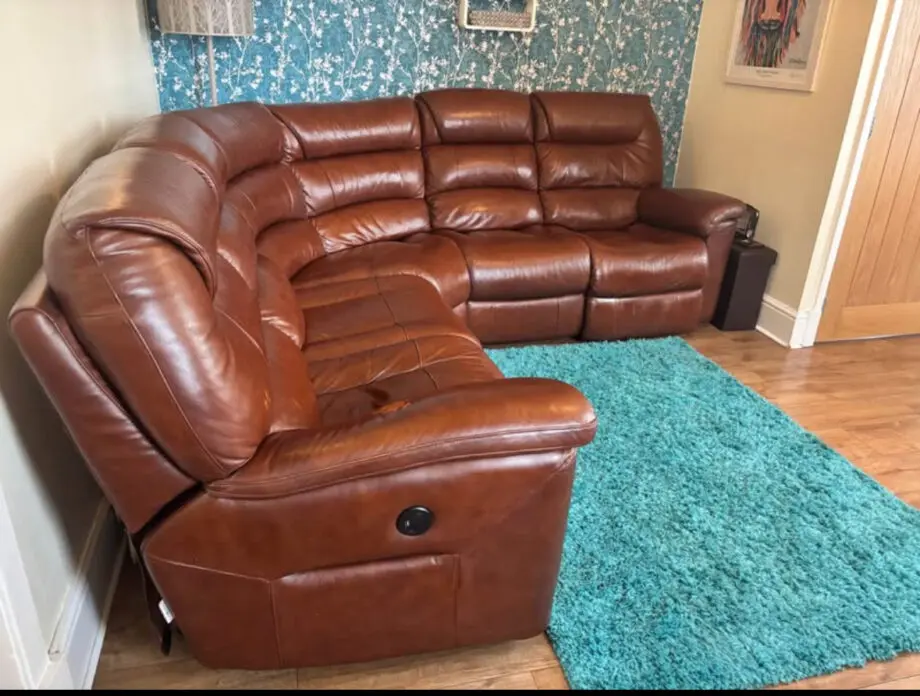 LaZyBoy genuine leather corner sofa with electric recliners