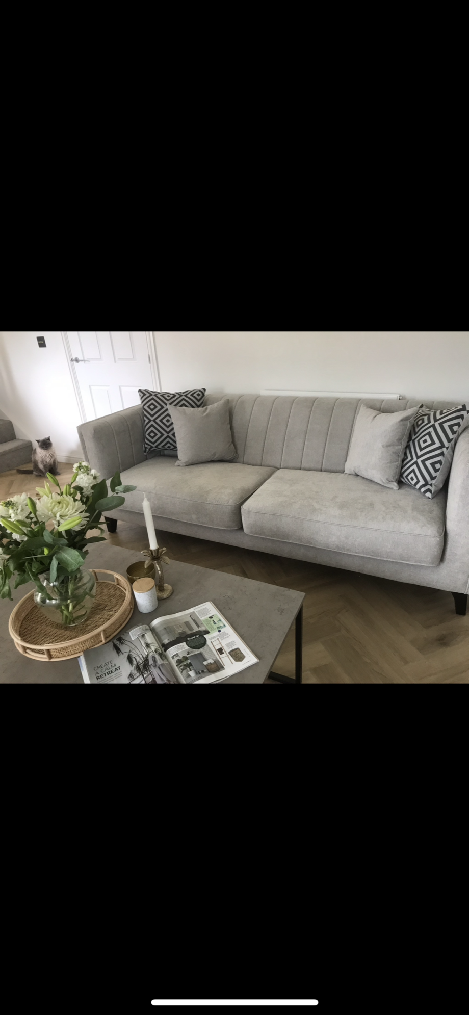 Sofology Fluted Ivy Light Grey Sofas x 2