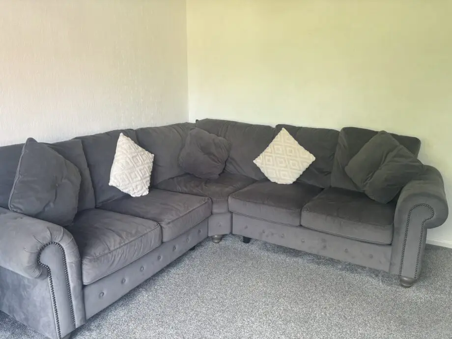 Windsor fullback grey large corner sofa and armchair