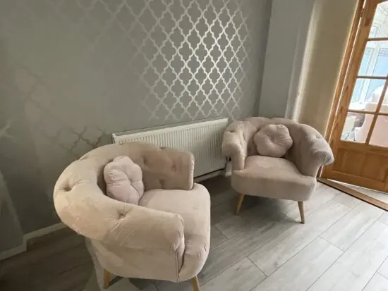 DFS Belair Accent Chair Old Rose X 2
