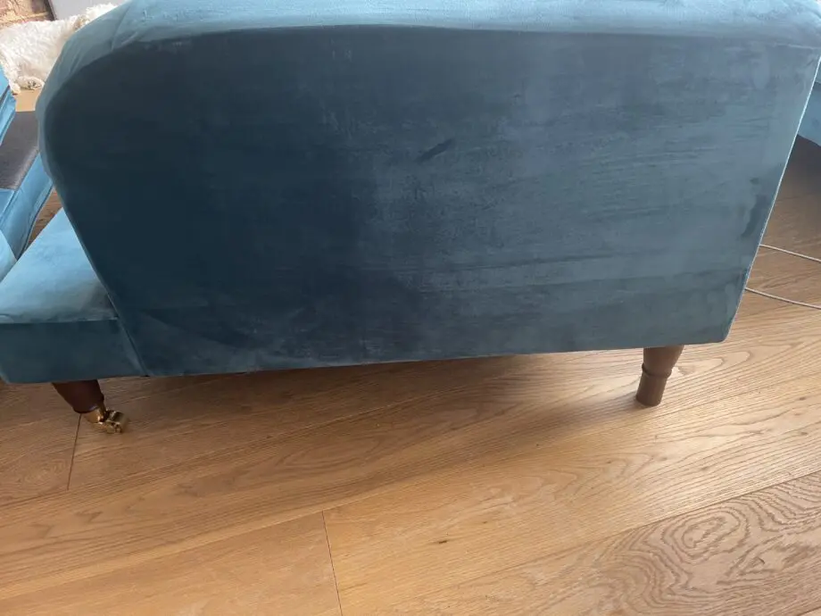 3 seater and 2 seater teal velvet sofas