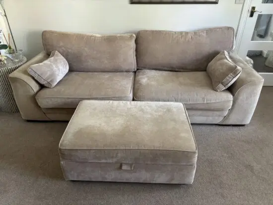 SCS 4 seater sofa (rarely sat on) / Love seat inc foot stool / storage foot stool