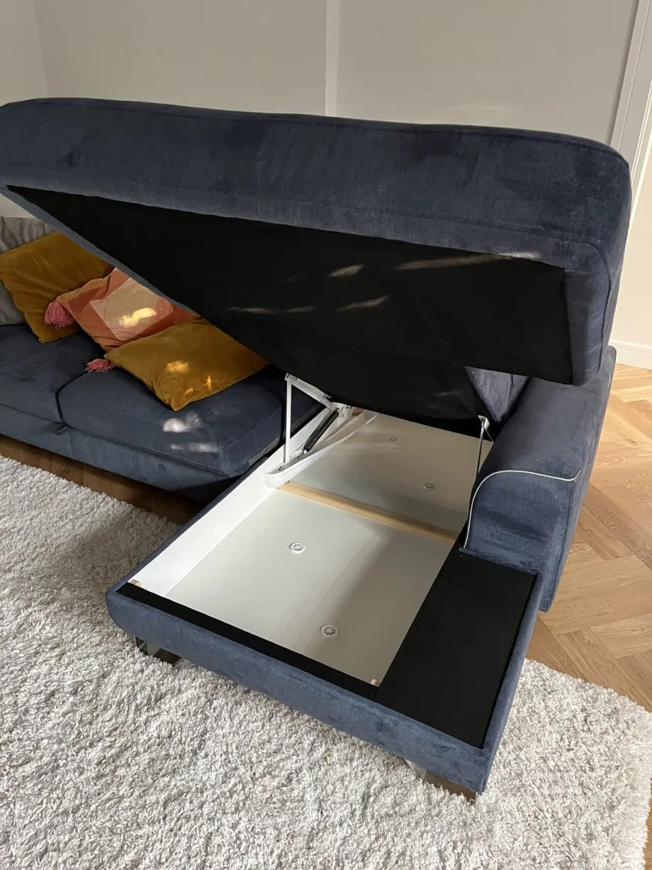 Navy Corner Sofa with pullout sofa bed