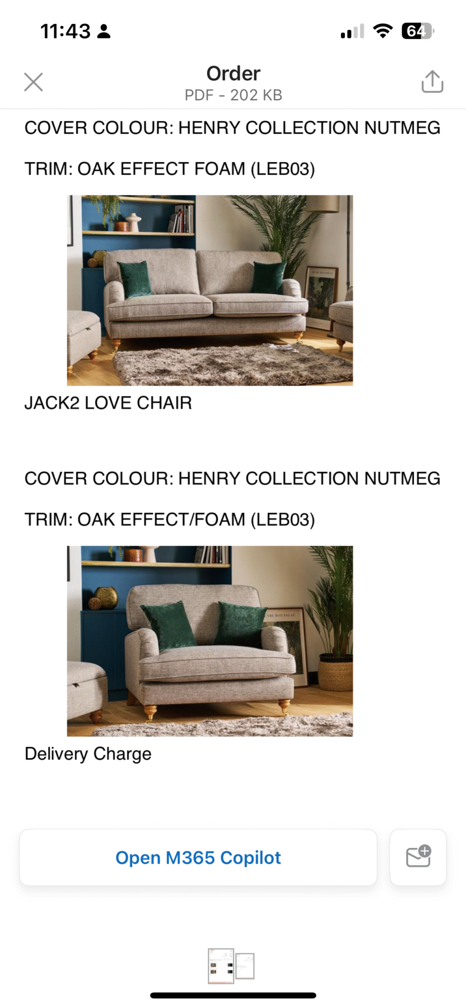 SCS Nutmeg Jack Collection (no longer available online) - Jack 3 seater sofa and matching Jack Love chair