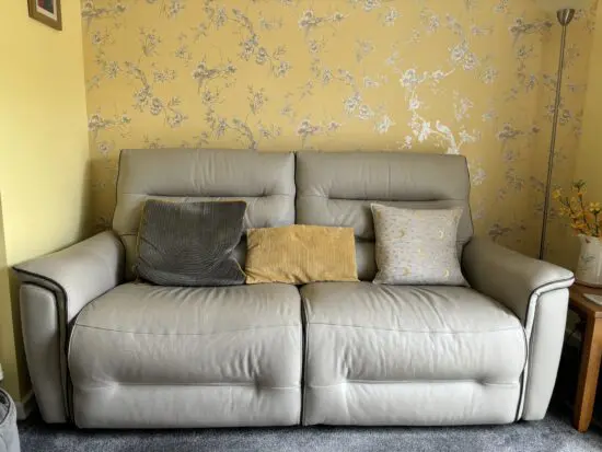SCS Cream Leather Sofa