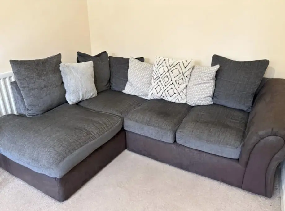 3 seater corner sofa dark grey