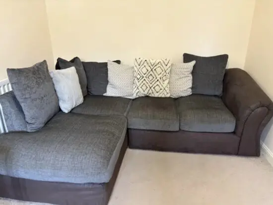 3 seater corner sofa dark grey