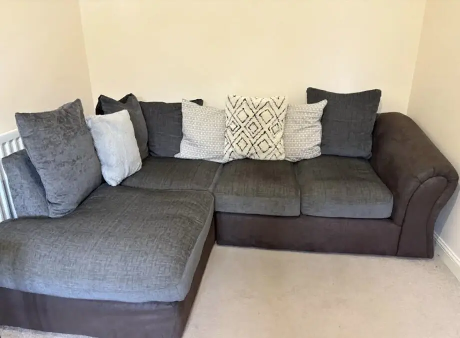 3 seater corner sofa dark grey