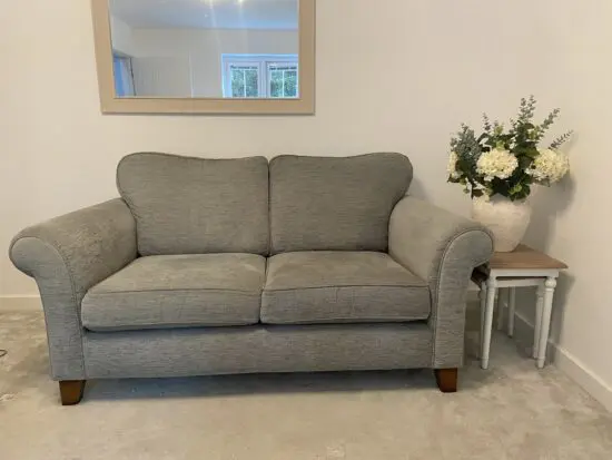 DFS ‘Moreland’ two 2-seater sofas and matching footstool
