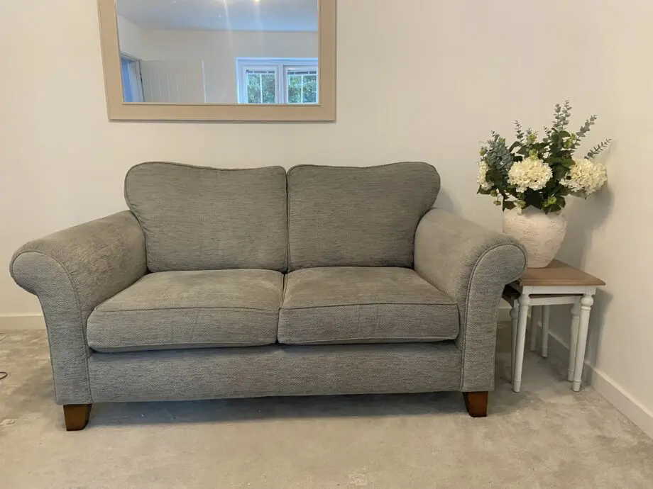 DFS ‘Moreland’ two 2-seater sofas and matching footstool