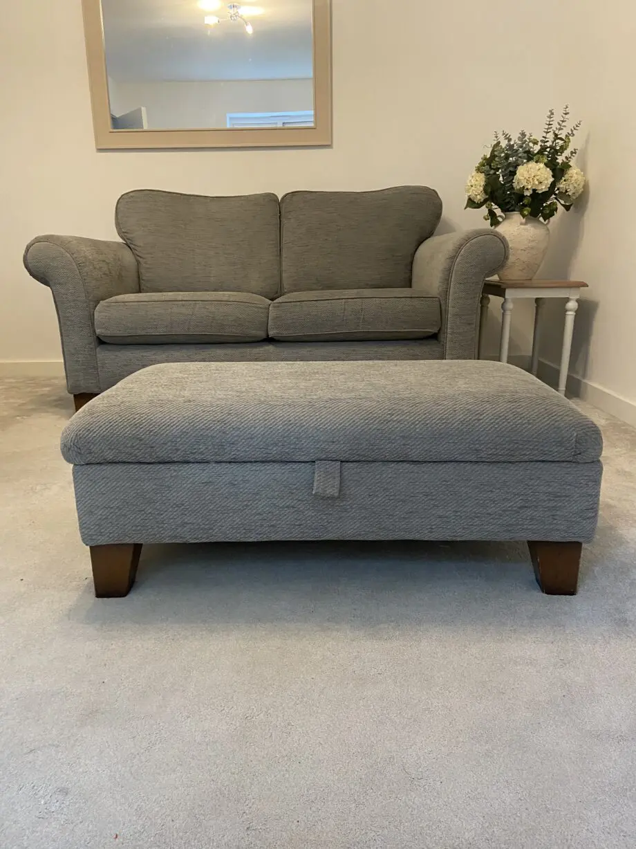 DFS ‘Moreland’ two 2-seater sofas and matching footstool