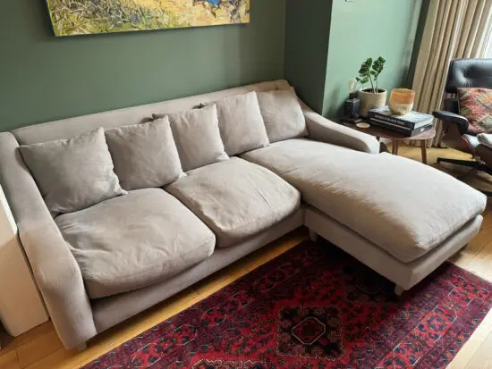 Loaf - Large Right Hand Oscar Chaise Sofa in Wolf Brushed Cotton