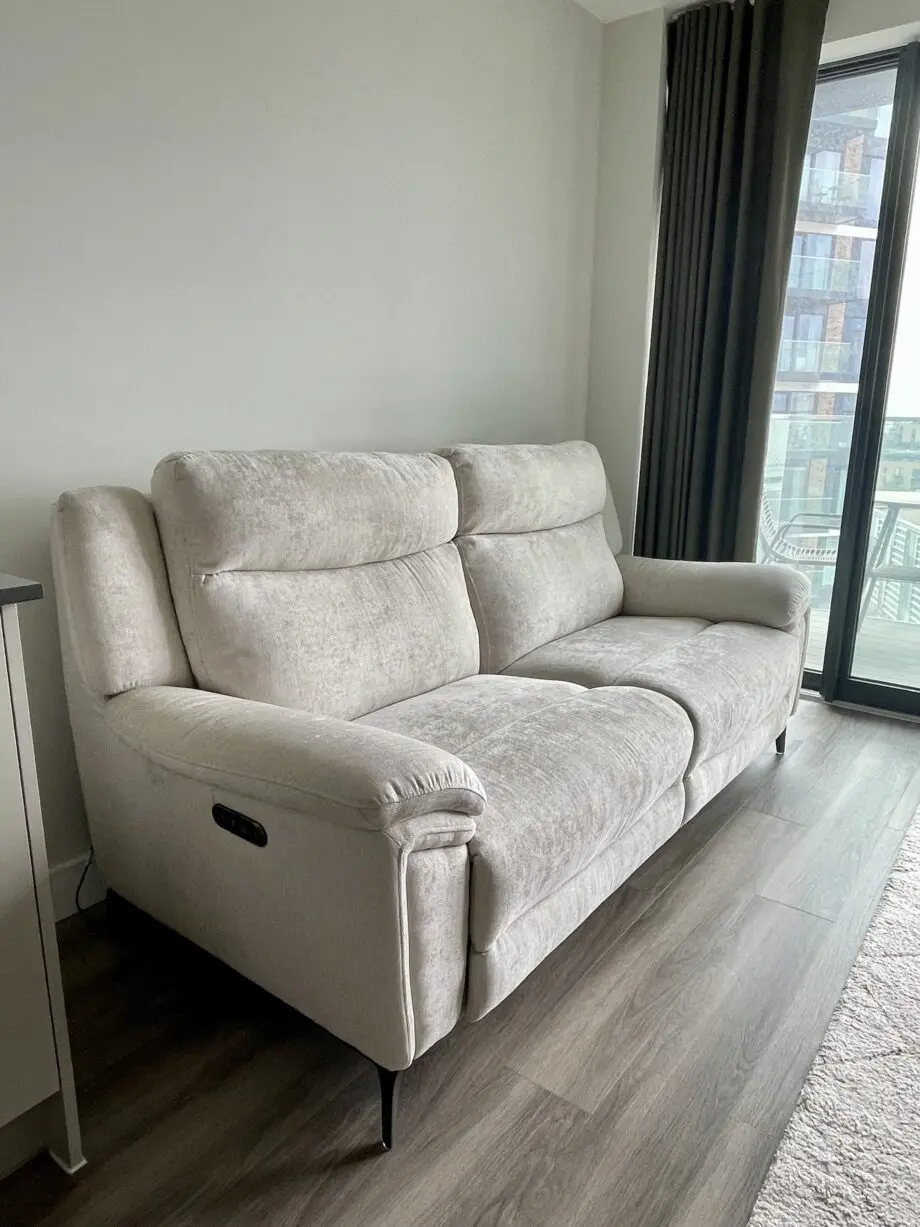 DFS Ivory Wren 3 Seater Sofa with Power Recliner