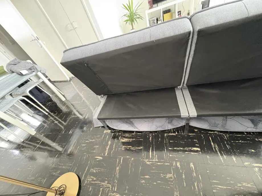 Yaheetech 198CM Modern Fabric 3 Seat Sofa Bed Couch Settee with Arms and 2 Soft Cushions Dark Gray