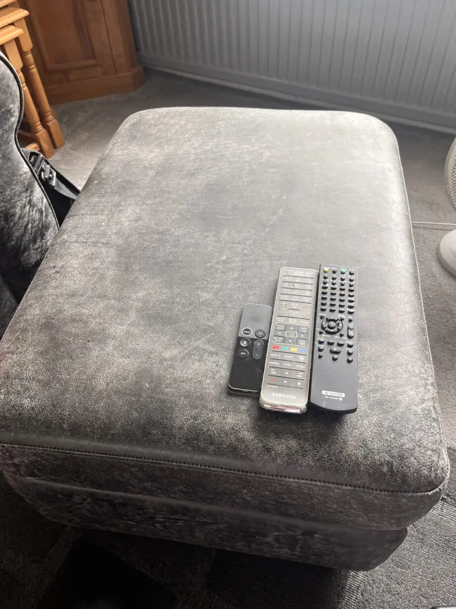 DFS TWO 3 seater sofas plus footstool