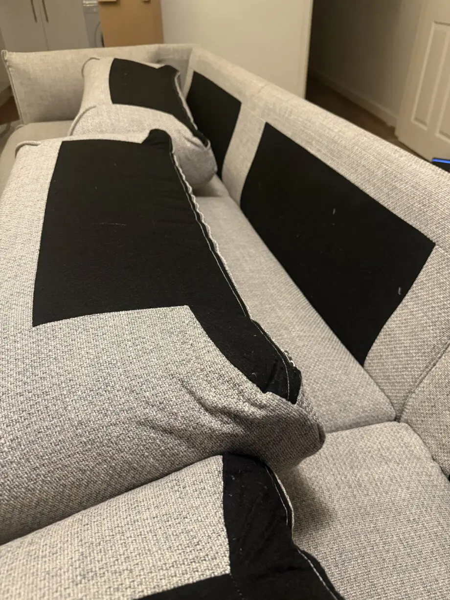 IKEA ÄPPLARYD 3-seat sofa with chaise longue, Lejde light grey