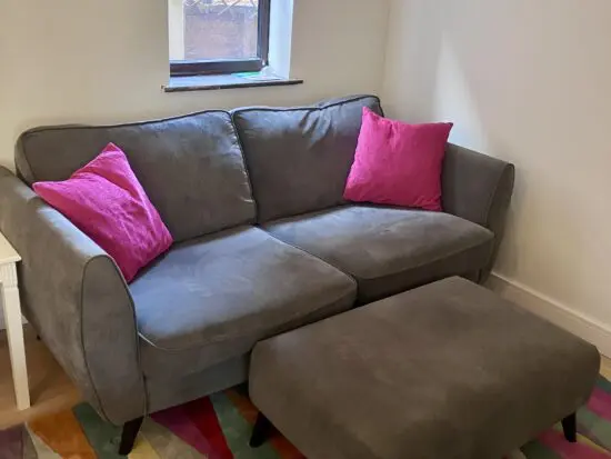 DFS Aurora 3 Seater Sofa + stool - LIKE NEW