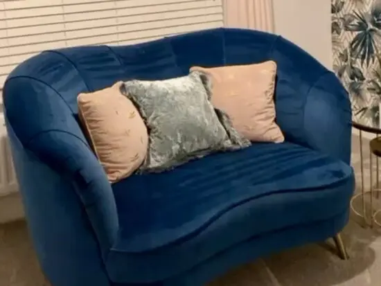 Sofology Perle love seat in teal