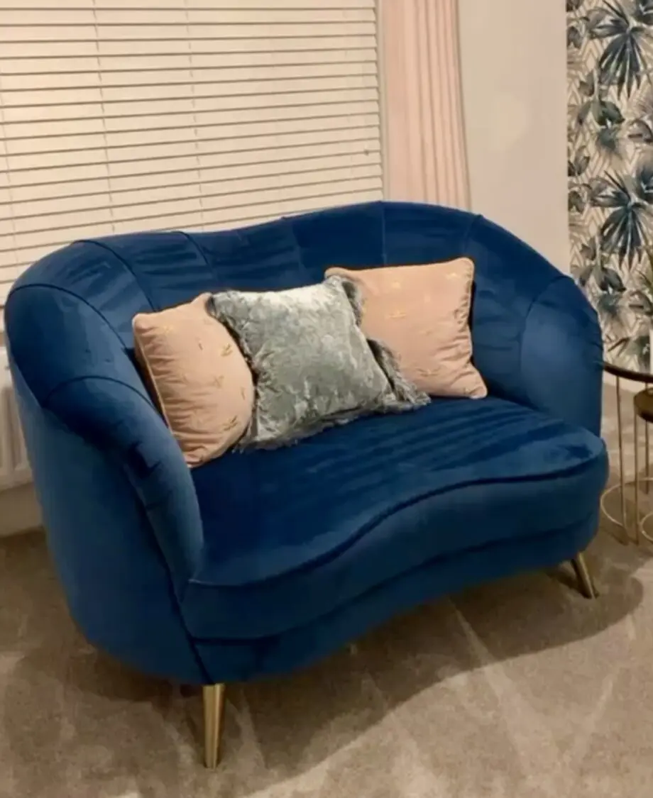 Sofology Perle love seat in teal