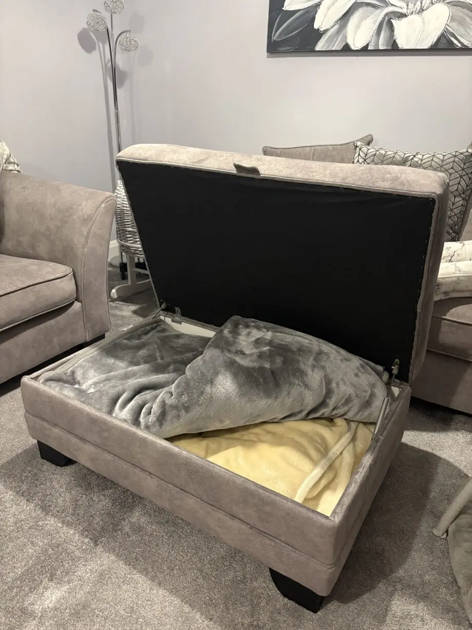 Furniture Village 2-2 seater sofas and storage footstool