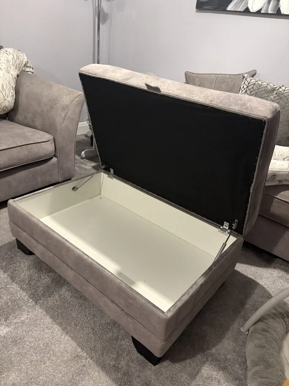 Furniture Village 2-2 seater sofas and storage footstool