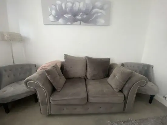 Velvet Grey two seated sofa