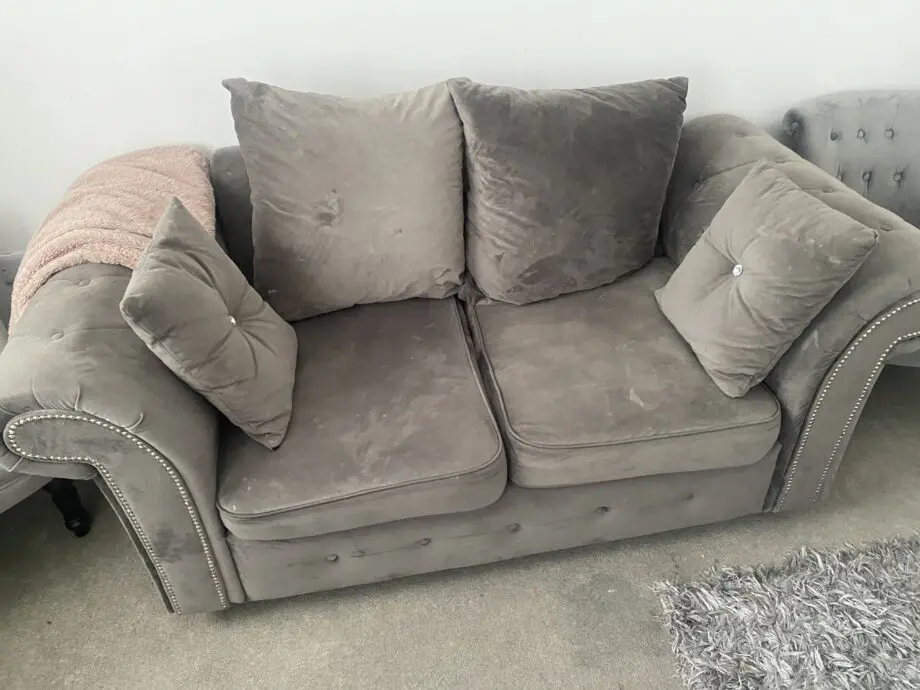 Velvet Grey two seated sofa