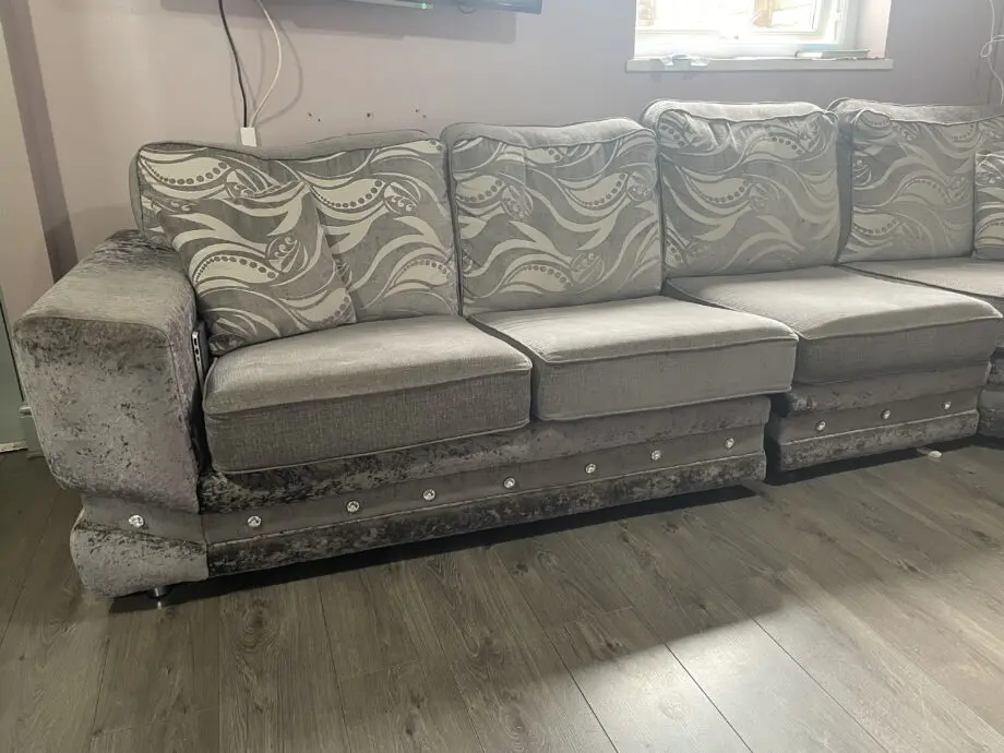 Grey Corner L- Shaped Sofa 6 Seater
