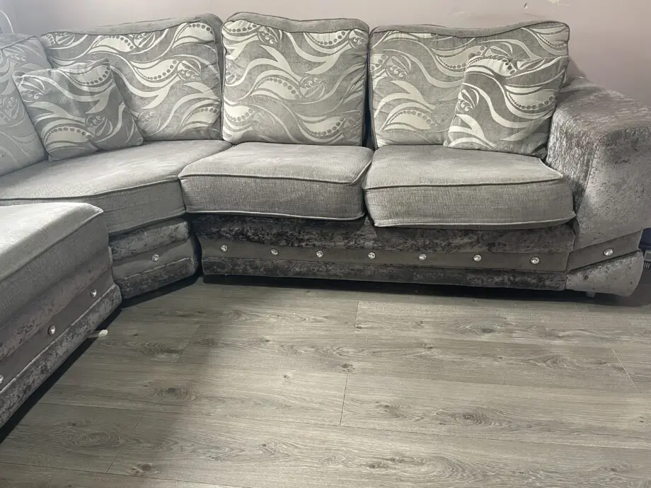 Grey Corner L- Shaped Sofa 6 Seater