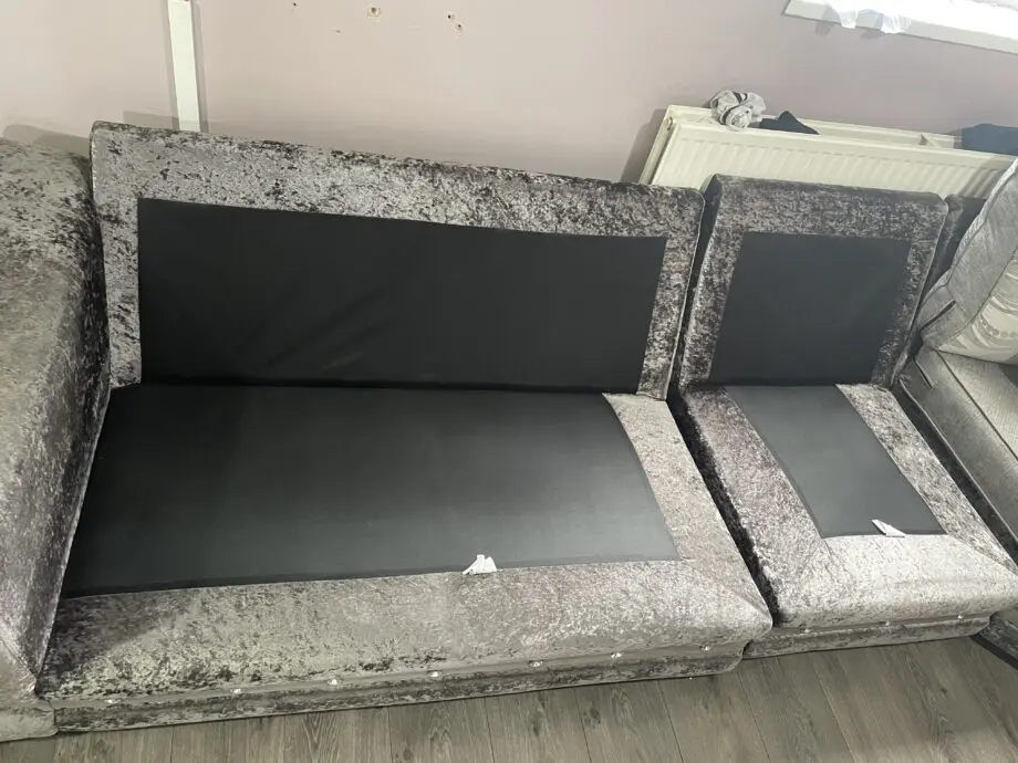 Grey Corner L- Shaped Sofa 6 Seater