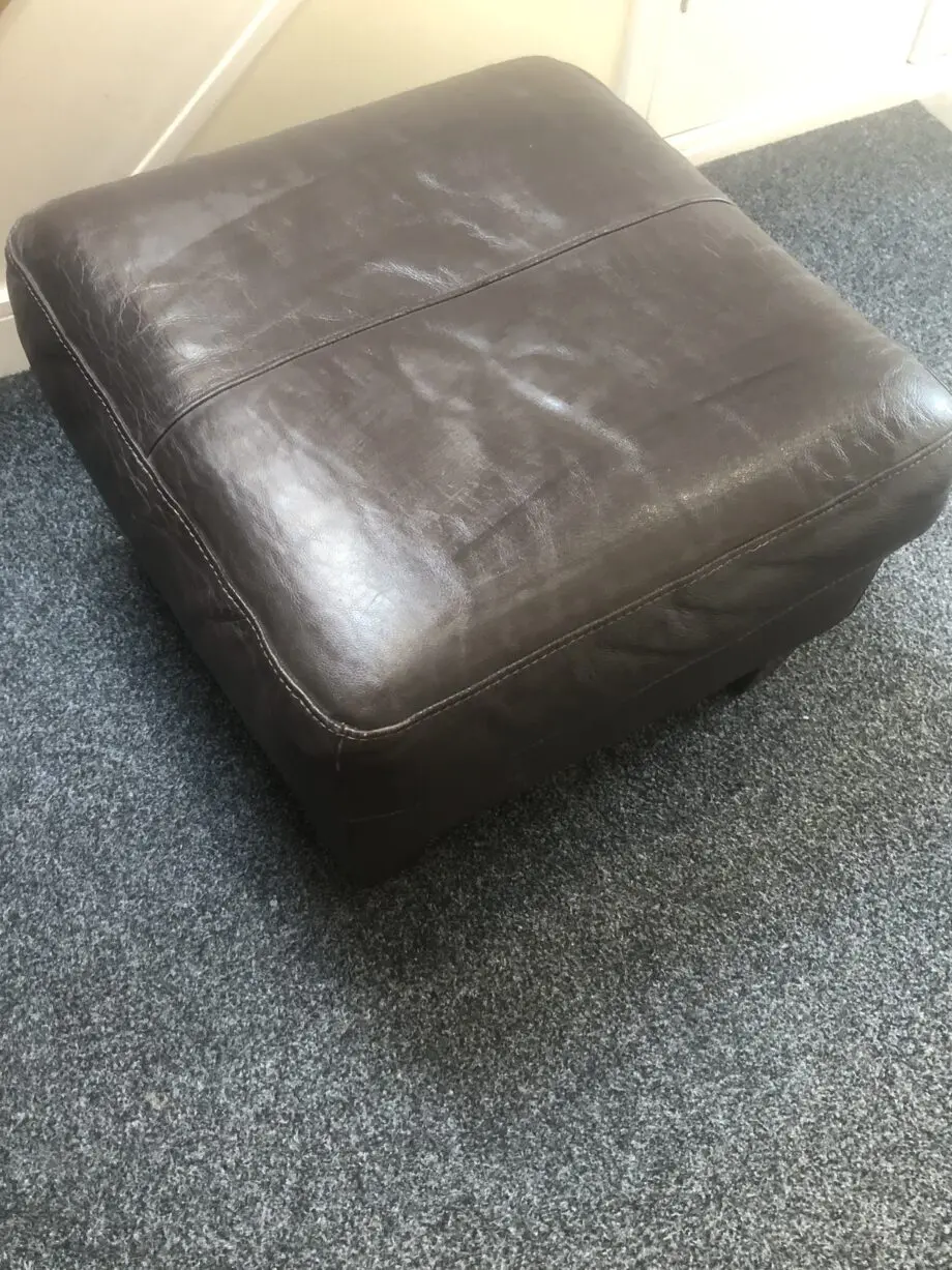 DFS Brown Leather Footstool