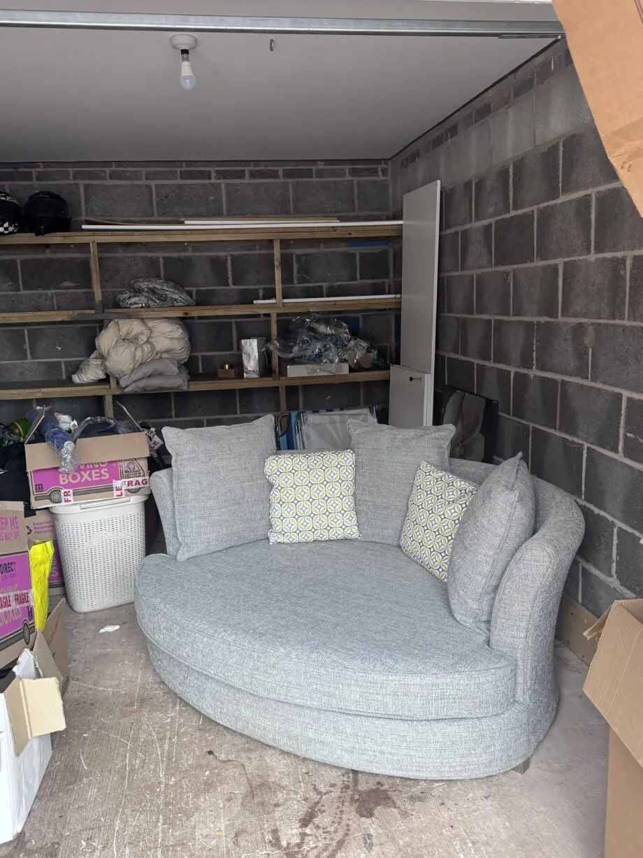 Grey 2 Seater Loveseat Round Sofa