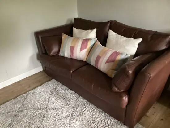 Fabulous MultiYork brown leather 2-seater sofas, x2 available but may separate.