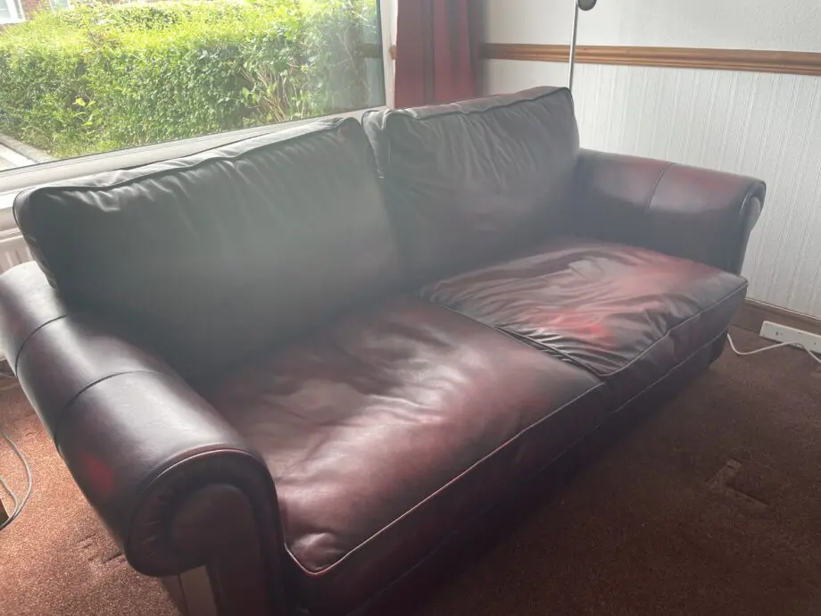 Chesterfield Carmen 3 seater leather sofas x 2