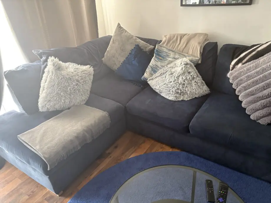 Dfs blue corner sofa