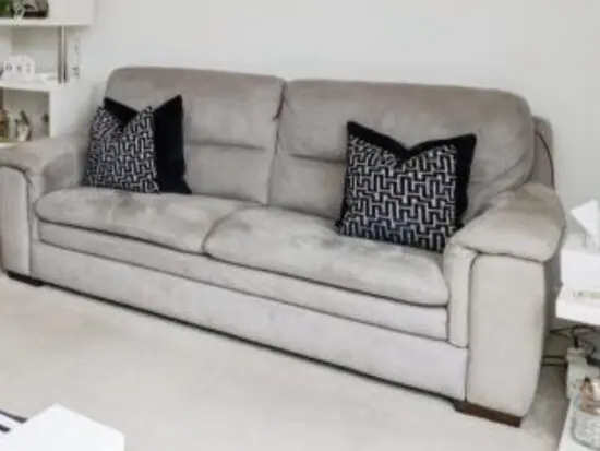 2 x 3-seater mink DFS sofas