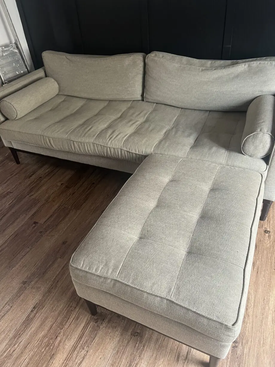 Linen swyft sofa and footstool