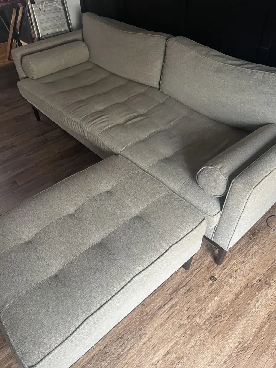 Linen swyft sofa and footstool