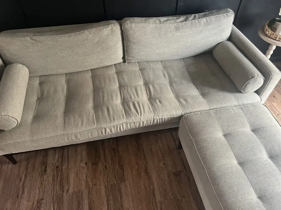 Linen swyft sofa and footstool