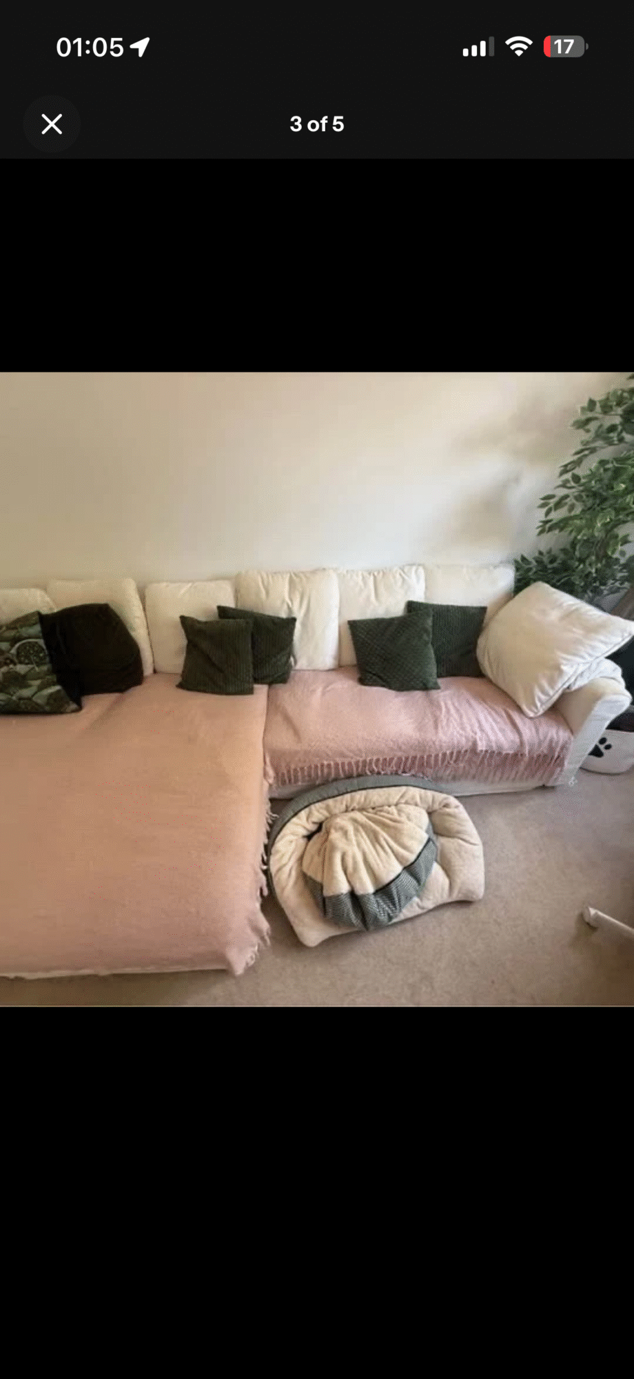 White IKEA GRÖNLID 4-seat sofa with chaise longues