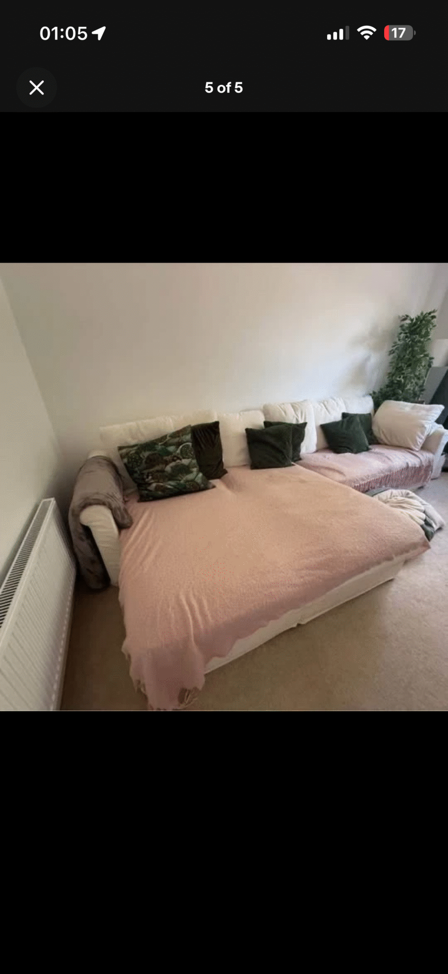 White IKEA GRÖNLID 4-seat sofa with chaise longues