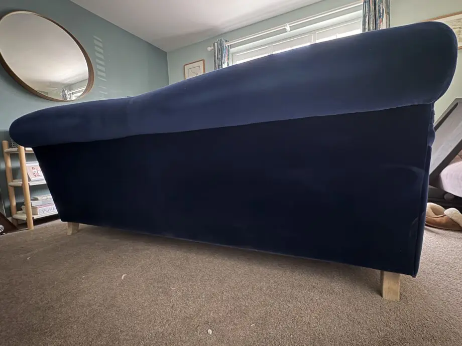 Loaf pudding 4 seat sofa, navy velvet
