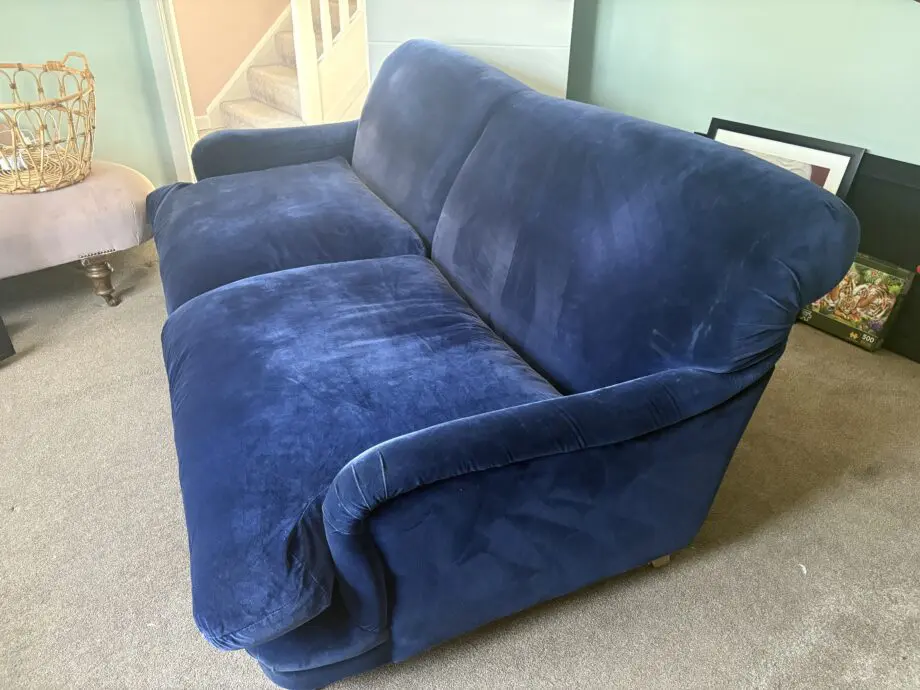 Loaf pudding 4 seat sofa, navy velvet