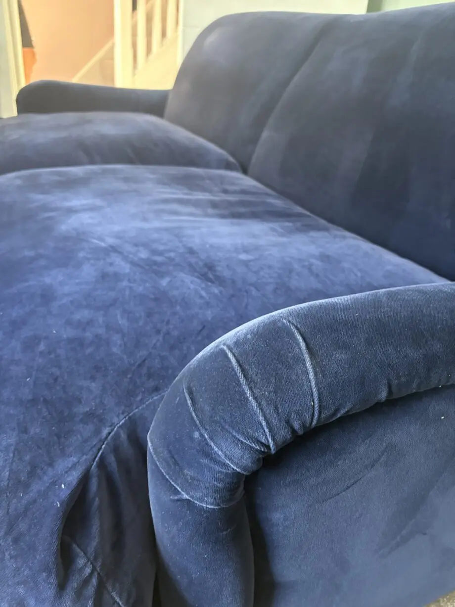 Loaf pudding 4 seat sofa, navy velvet