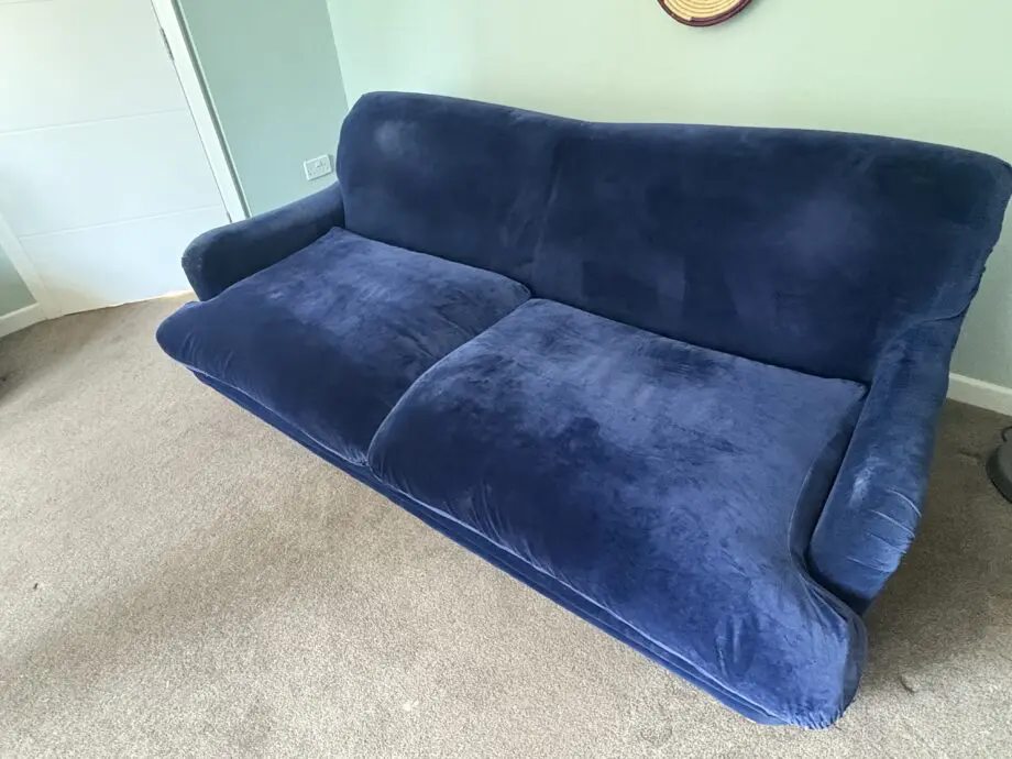 Loaf pudding 4 seat sofa, navy velvet