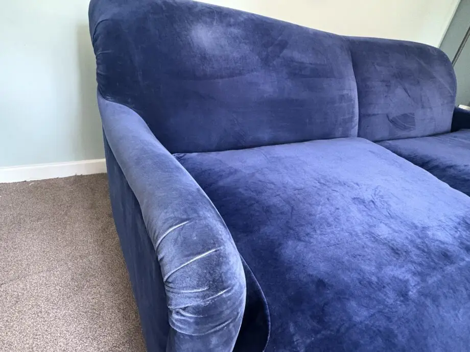 Loaf pudding 4 seat sofa, navy velvet