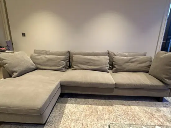 West Elm harmony chaise sofa - grey